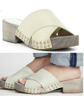 FREE PEOPLE Sonnet Slide Wooden Clog Sandals Size 38